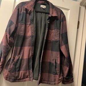 Carhartt Men's or women’s Plaid Jacket - Black and Burgundy